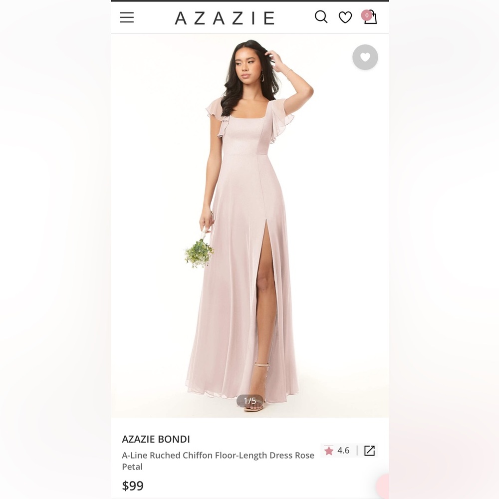 AZAZIE BONDI
A-Line Ruched Chiffon Floor-Length Dress Rose Petal